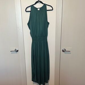 Chic Sleeveless Teal Midi Dress